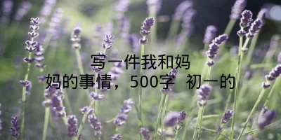 写一件我和妈妈的事情，500字 初一的