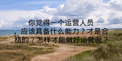 你觉得一个运营人员，应该具备什么能力？才是合格的？怎样才能做好运营呢？