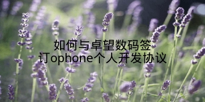 如何与卓望数码签订ophone个人开发协议