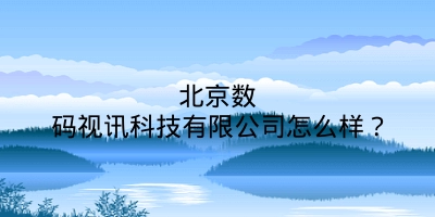 北京数码视讯科技有限公司怎么样？