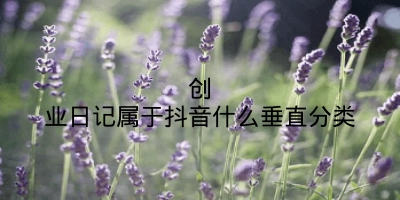 创业日记属于抖音什么垂直分类