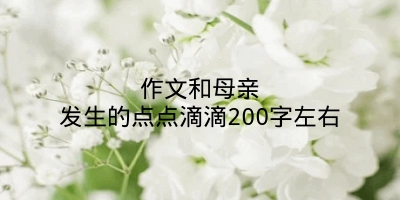 作文和母亲发生的点点滴滴200字左右