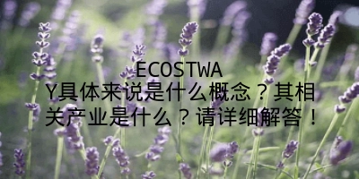 ECOSTWAY具体来说是什么概念？其相关产业是什么？请详细解答！