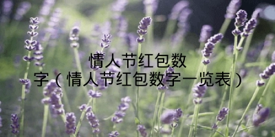 情人节红包数字（情人节红包数字一览表）