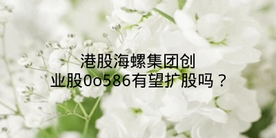 港股海螺集团创业股0o586有望扩股吗？