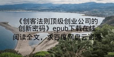 《创客法则顶级创业公司的创新密码》epub下载在线阅读全文，求百度网盘云资源