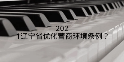 2021辽宁省优化营商环境条例？