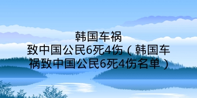 韩国车祸致中国公民6死4伤（韩国车祸致中国公民6死4伤名单）