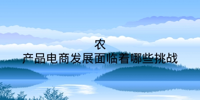 农产品电商发展面临着哪些挑战