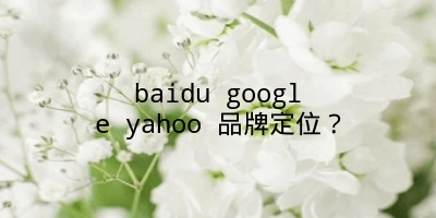 baidu google yahoo 品牌定位？