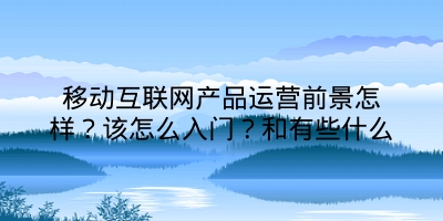 移动互联网产品运营前景怎样？该怎么入门？和有些什么