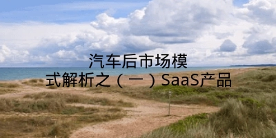 汽车后市场模式解析之（一）SaaS产品