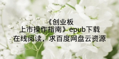 《创业板上市操作指南》epub下载在线阅读，求百度网盘云资源