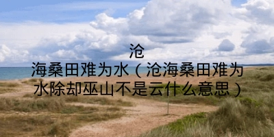 沧海桑田难为水（沧海桑田难为水除却巫山不是云什么意思）