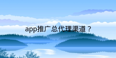 app推广总代理渠道？