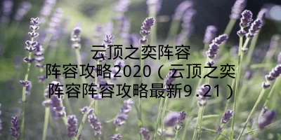 云顶之奕阵容阵容攻略2020（云顶之奕阵容阵容攻略最新9.21）