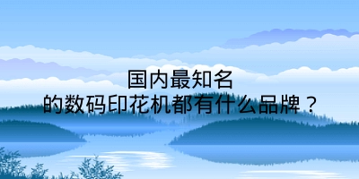 国内最知名的数码印花机都有什么品牌？