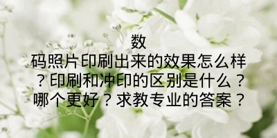 数码照片印刷出来的效果怎么样？印刷和冲印的区别是什么？哪个更好？求教专业的答案？