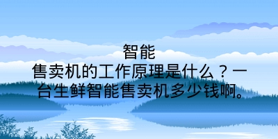 智能售卖机的工作原理是什么？一台生鲜智能售卖机多少钱啊。