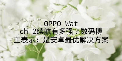 OPPO Watch 2续航有多强？数码博主表示：是安卓最优解决方案