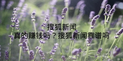 搜狐新闻真的赚钱吗？搜狐新闻靠谱吗