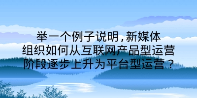 举一个例子说明,新媒体组织如何从互联网产品型运营阶段逐步上升为平台型运营？