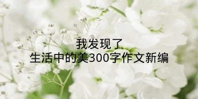 我发现了生活中的美300字作文新编