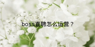 boss直聘怎么运营？