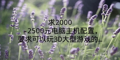 求2000-2500元电脑主机配置，要求可以玩3D大型游戏的…