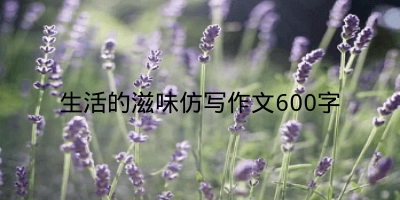 生活的滋味仿写作文600字