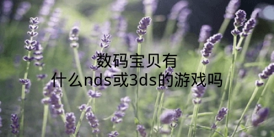 数码宝贝有什么nds或3ds的游戏吗