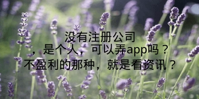 没有注册公司，是个人，可以弄app吗？不盈利的那种，就是看资讯？