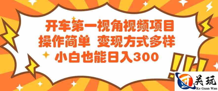 开车第一视角视频项目操作简单变现方式多样小白也能日入300