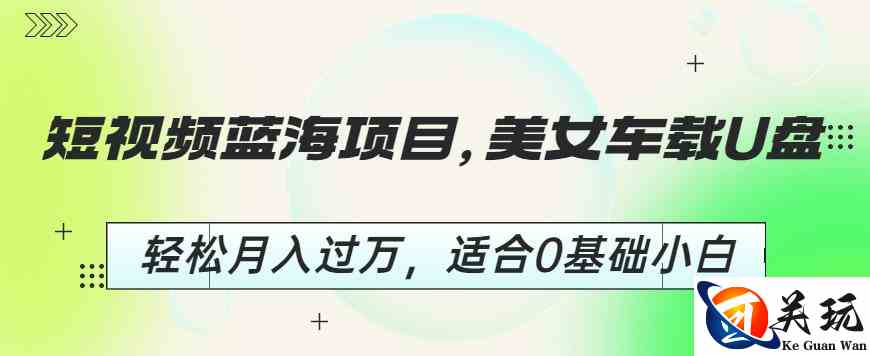 短视频蓝海项目，美女车载U盘，轻松月入过万，适合0基础小白【揭秘】