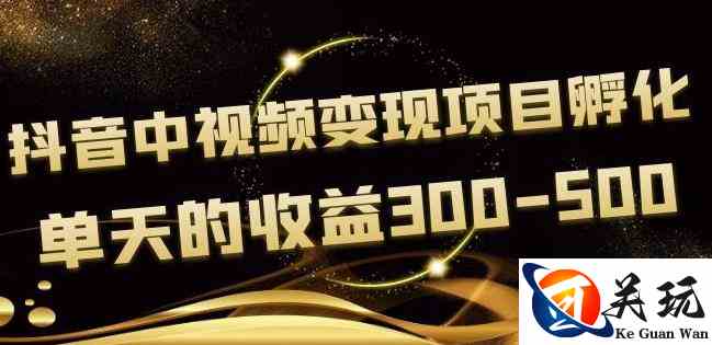 黄岛主抖音中视频变现项目孵化，单天的收益300-500操作简单粗暴