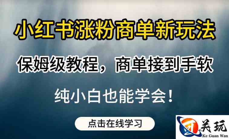 小红书涨粉商单新玩法，保姆级教程，商单接到手软，纯小白也能学会【揭秘】