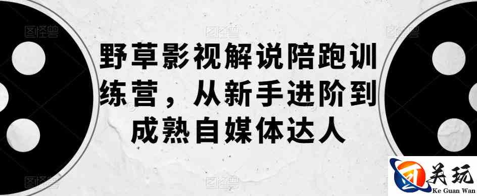 野草影视解说陪跑训练营，从新手进阶到成熟自媒体达人